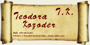 Teodora Kozoder vizit kartica